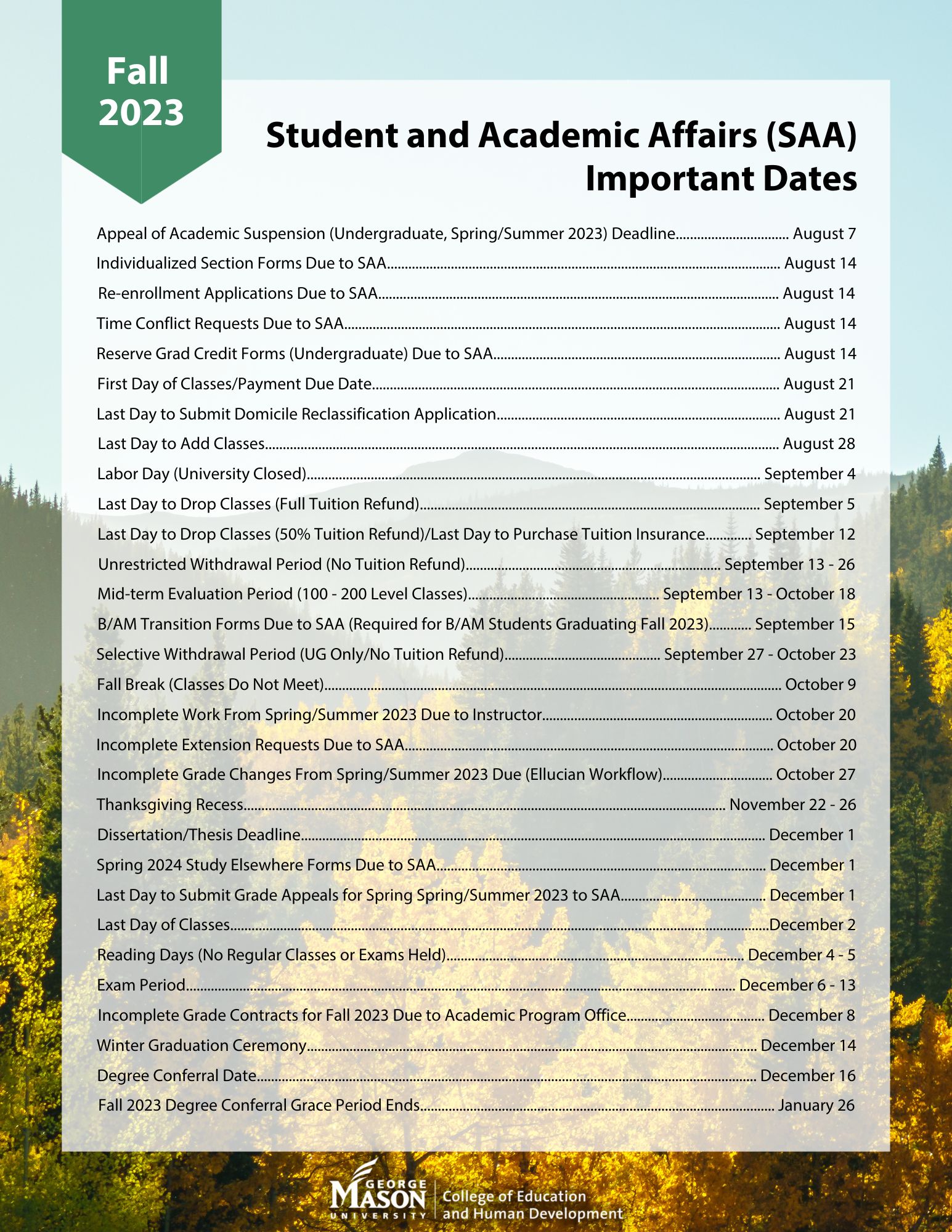 Important dates for Fall 2023 (pdf)